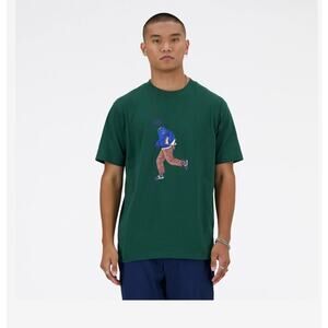 NWT New Balance Men's Green Short Sleeves Relaxed T-shirt Size Medium